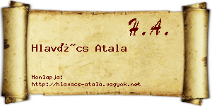 Hlavács Atala névjegykártya